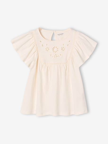 T-shirt blouse manches courtes écru - vertbaudet enfant 
