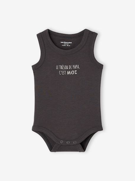 Lot de 2 bodies garçon coton biologique anthracite - vertbaudet enfant 