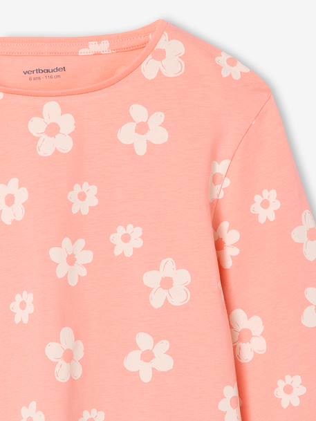 Lot de 3 t-shirts fille fantaisie manches longues anthracite+bleu grisé+corail+indigo+rose - vertbaudet enfant 