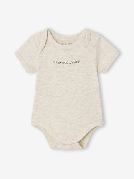 Pack of 5 short-sleeved baby bodysuits ecru - vertbaudet enfant 