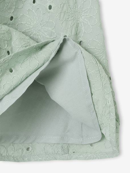 Broderie Anglaise Dress with Matching Accessory sage green - vertbaudet enfant 