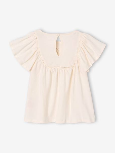 T-shirt blouse with short sleeves ecru - vertbaudet enfant 