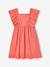 Girl's butterfly sleeve dress coral+ecru - vertbaudet enfant 