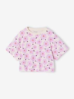 T-shirt fille cropped manches courtes - vertbaudet enfant Fille-T-shirt fille cropped manches courtes