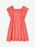 Girl's butterfly sleeve dress coral+ecru - vertbaudet enfant 