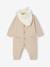 Ensemble bébé combinaison tricot et bandana beige chiné - vertbaudet enfant 