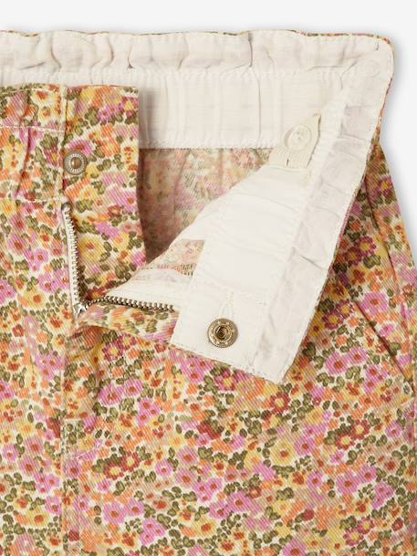 Wide-leg paperbag leopard print trousers for girls beige+chocolate+multicoloured+vanilla - vertbaudet enfant 