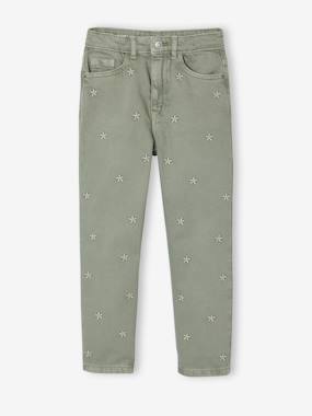 -Pantalon mom fille brodé