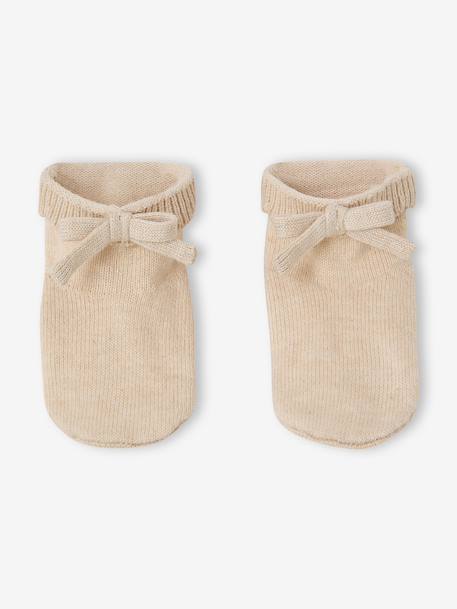 3-Piece Knitted Set for Baby Girls marl beige - vertbaudet enfant 