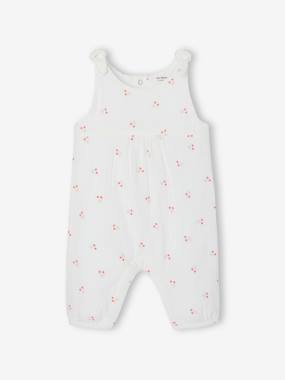 Baby-Dungarees & All-in-ones-Jumpsuit for Newborn Babies, Embroidery in Cotton Gauze