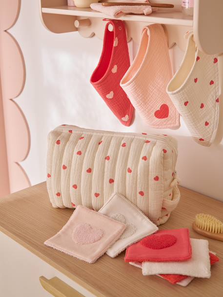 Mama Cotton Gauze Toiletry Bag ecru+printed beige+white - vertbaudet enfant 