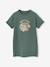 Girls' dress in lightweight fleece green+marl grey+sage green+striped blue - vertbaudet enfant 