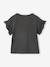 T-Shirt with Iridescent Motif & Short Ruffled Sleeves for Girls anthracite+navy blue+pale pink+pale yellow - vertbaudet enfant 