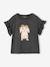 T-Shirt with Iridescent Motif & Short Ruffled Sleeves for Girls anthracite+navy blue+pale pink+pale yellow - vertbaudet enfant 