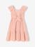 Girl's midi dress in cotton gauze pale pink - vertbaudet enfant 