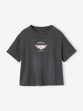 Fille-T-shirt, sous-pull-T-shirt-T-shirt fille imprimé manches courtes 