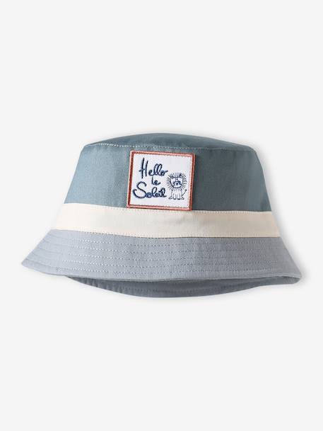 Colourblock Bucket Hat for Baby Boys blue+sage green - vertbaudet enfant 