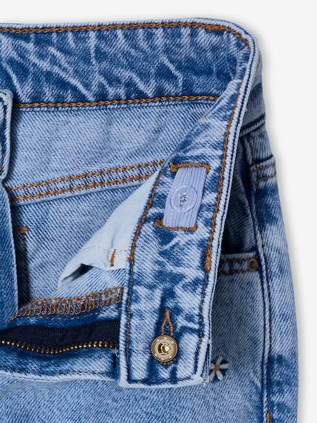 Embroidered Susan wide-leg jeans for girls bleached denim+medium blue - vertbaudet enfant 