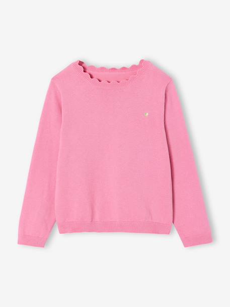 BASICS Jumper for Girls grey green+navy blue+peony pink+tangerine - vertbaudet enfant 