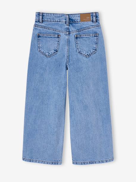 Embroidered Susan wide-leg jeans for girls bleached denim+medium blue - vertbaudet enfant 