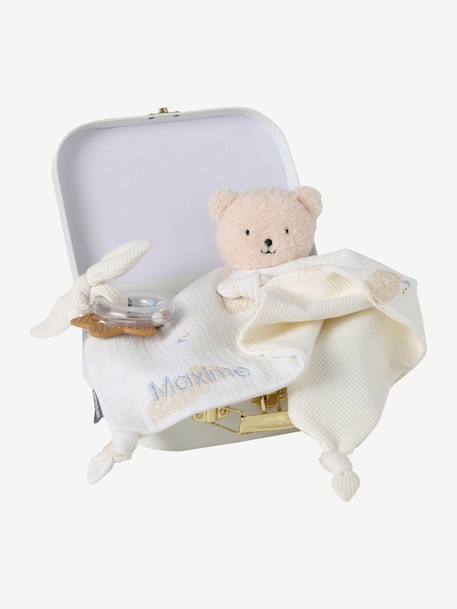 Customisable comforter and rattle with CLOUD carry case white - vertbaudet enfant 