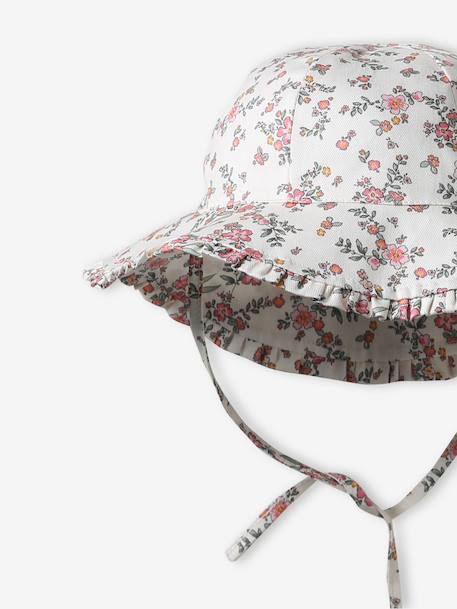 Cotton Bucket Hat for Baby Girls ecru - vertbaudet enfant 