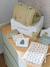 8-piece baby gift set: 1 rattle, 1 travel changing mat, 5 wipes, 1 pouch ochre+printed green+printed white - vertbaudet enfant 