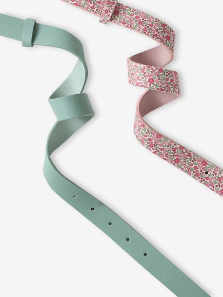 Pack of 2 Belts for Girls aqua green - vertbaudet enfant 