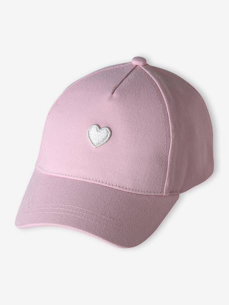 Cap with Embroidered Heart for Girls aqua green+pale blue+pale pink - vertbaudet enfant 