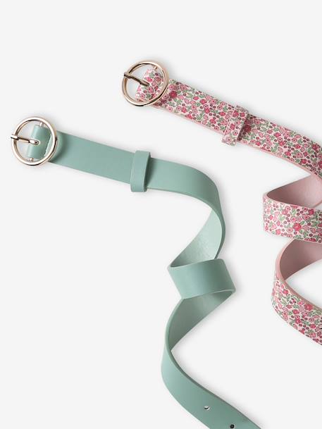 Pack of 2 Belts for Girls aqua green - vertbaudet enfant 