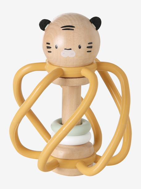 Hochet d'éveil en bois FSC® jaune - vertbaudet enfant 