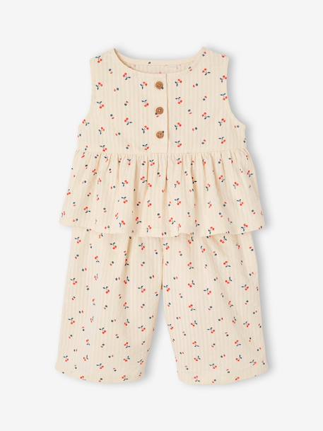 Top & Wide-Leg Trouser Set for Babies ecru - vertbaudet enfant 