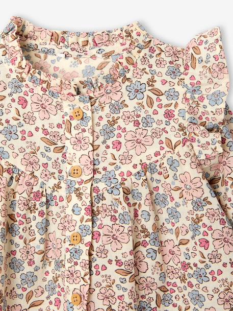 Blouse à volants bébé rose+vanille+vert de gris - vertbaudet enfant 