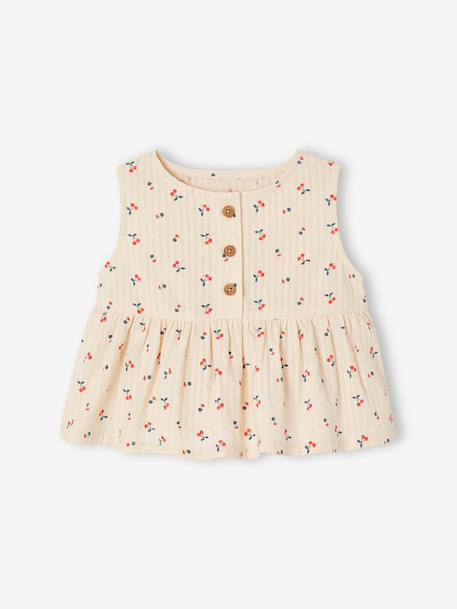 Top & Wide-Leg Trouser Set for Babies ecru - vertbaudet enfant 