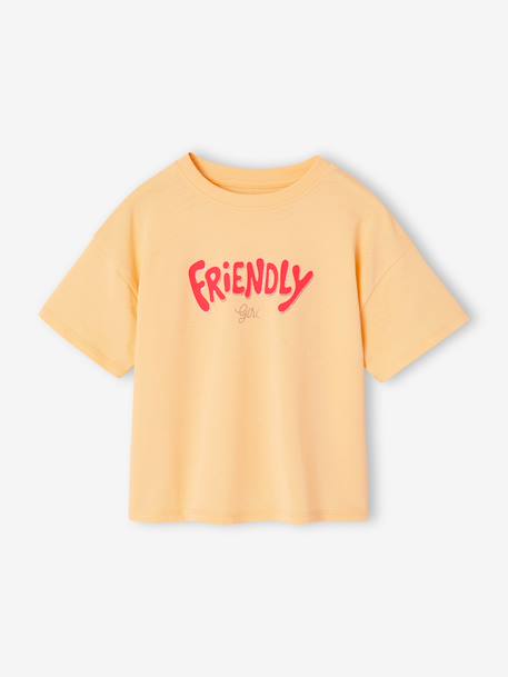 Short-sleeved printed T-shirt for girls anthracite+beige+pale yellow+sandy beige+vanilla - vertbaudet enfant 