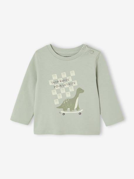 Stylish Top for Baby Boys aqua green+ecru+vanilla - vertbaudet enfant 
