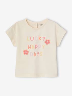 Baby-T-shirts & Roll Neck T-Shirts-T-shirts-T-Shirt with Crochet Details for Baby Girls