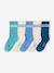 Pack of 5 Pairs of Striped Rib Knit Socks for Boys blue+grey blue+navy blue+sky blue - vertbaudet enfant 