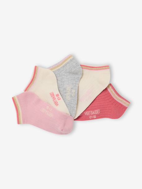 Lot de 5 paires de socquettes fille en maille côtelée écru - vertbaudet enfant 