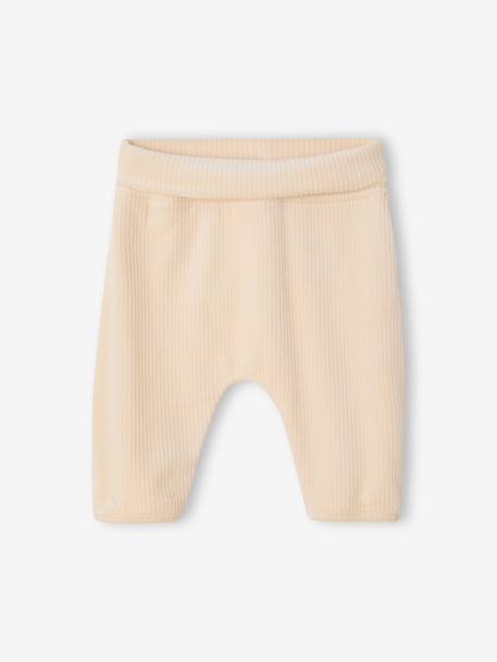 Velour Cardigan & Trouser Set for Newborns vanilla - vertbaudet enfant 
