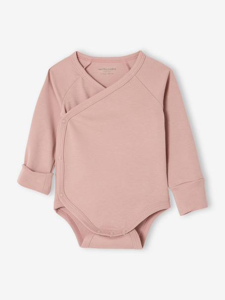 Pack of 3 long-sleeved newborn bodysuits dusky pink - vertbaudet enfant 