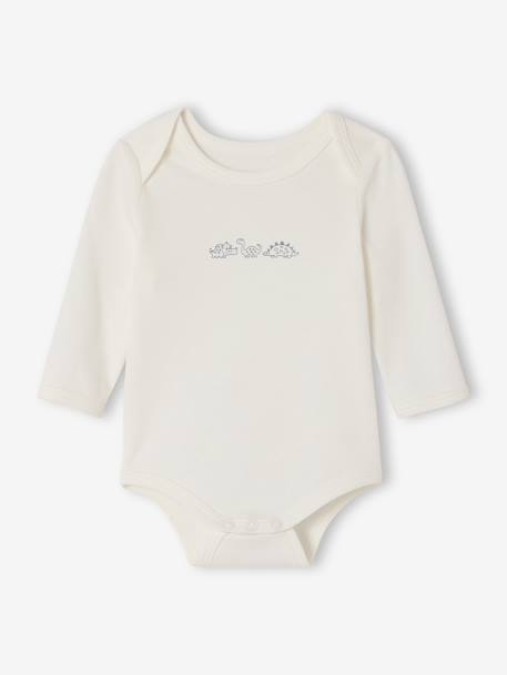 Pack of 5 long-sleeved Dinosaur bodysuits khaki - vertbaudet enfant 