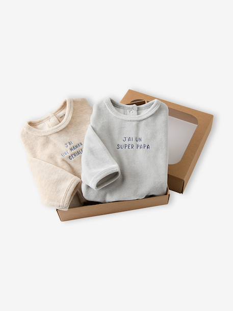 Set of 2 boys' velvet pyjamas crystal blue - vertbaudet enfant 