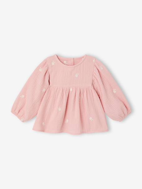 Blouse & Scarf Set for Baby Girls rose - vertbaudet enfant 