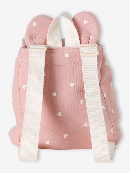 Pre-School Backpack in Cotton Gauze, Fun Ears multicoloured+night blue+rose+rosy+sage green+vanilla - vertbaudet enfant 