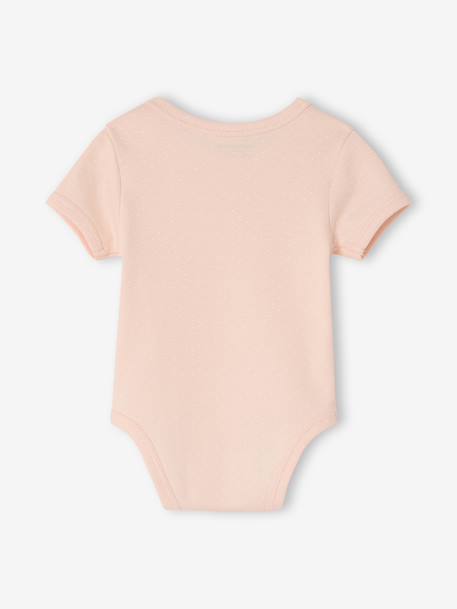 Pack of 3 short-sleeved baby bodysuits pale pink - vertbaudet enfant 