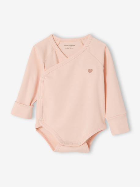 Pack of 3 long-sleeved newborn bodysuits dusky pink - vertbaudet enfant 