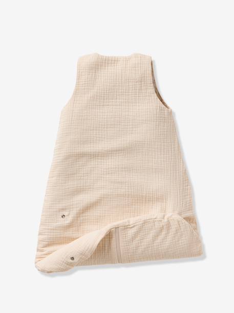 Sleeping Bag with Central Opening in Cotton Muslin for Babies, BABYLON ecru - vertbaudet enfant 