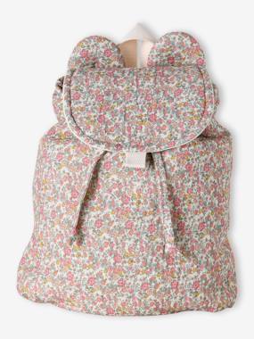 Baby-Accessories-Bags- Pre-School Backpack in Cotton Gauze, Fun Ears