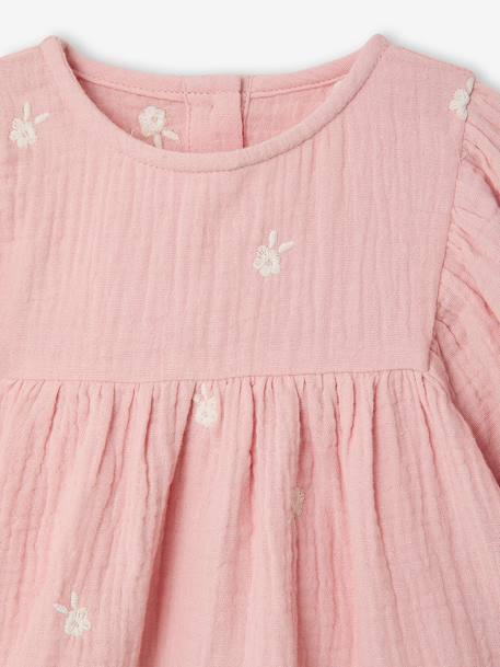 Blouse & Scarf Set for Baby Girls rose - vertbaudet enfant 